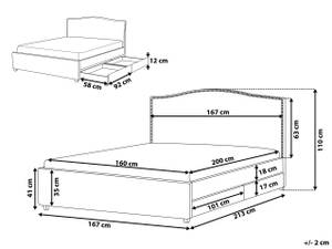 Doppelbett MONTPELLIER Beige - 167 x 110 x 213 cm