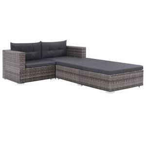 Garten-Sofagarnitur Grau - Metall - Polyrattan - 70 x 26 x 139 cm