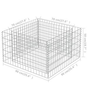 Gabionen-Hochbeet M625611 90 x 50 x 90 cm