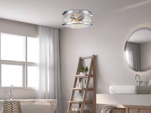 LED Deckenleuchte Bad, Chrom Ø30,5cm Silber - Durchscheinend