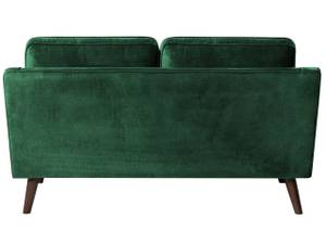 2-Sitzer Sofa LOKKA Smaragdgrün - Grün - Eiche Dunkel - Textil