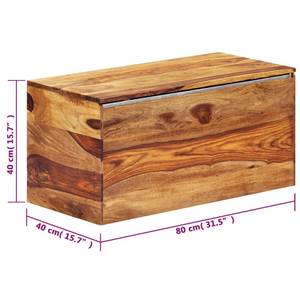 Coffre de rangement 248011 Marron - Bois massif - Bois/Imitation - 40 x 40 x 80 cm