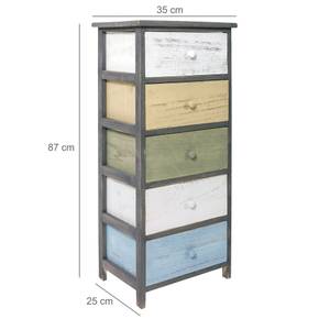 Chiffonnier RE4885 Gris - Bois massif - 29 x 87 x 40 cm