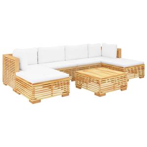 Garten-Lounge-Set 3028565-15 (7-teilig) Braun - Cremeweiß - Weiß