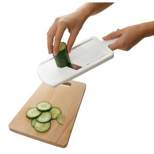 Mandoline professionnelle Blanc - Matière plastique - 12 x 32 x 4 cm