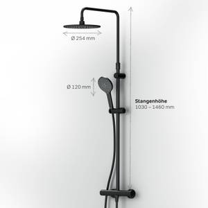 AM.PM Duschsystem mit Duschthermostat Schwarz - Metall - 29 x 146 x 45 cm