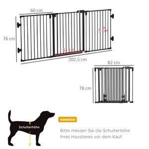 Hunde Absperrgitter D06-125BK Esche Schwarz Dekor