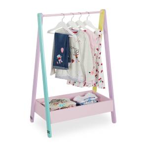 Penderie avec rangement pour les enfants Rose foncé - Turquoise - Jaune - Bois manufacturé - 65 x 99 x 42 cm