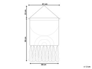 Wandbehang KAMALIA Braun - Orange - Pink - Weiß - Naturfaser - 58 x 112 x 4 cm