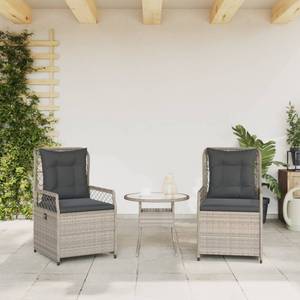 Gartensessel 2er Set D6224 Grau - Kunststoff - 60 x 93 x 55 cm