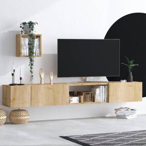 Meuble TV Avior Beige - Bois manufacturé - 32 x 25 x 180 cm