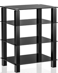 TV Rack Hifi Regal Schwarz - Glas - Metall - 43 x 77 x 47 cm