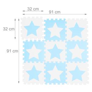 Tapis de jeu Étoiles 9 pièces de puzzle Bleu - Bleu clair - Blanc - Jaune