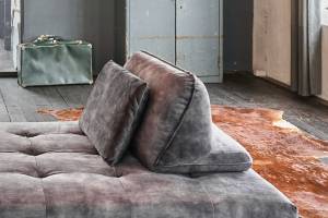 Modulsofa mit Hocker WIOLO Grau - Textil - 350 x 80 x 350 cm