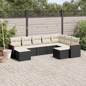 Gartensitzgruppe K6096(9-tlg) Schwarz - Massivholz - 69 x 62 x 62 cm