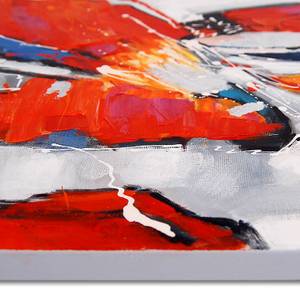 Malerei Abstrakt Rot - Textil - 120 x 80 x 4 cm