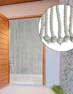 Seilvorhang Türvorhang Insektenvorhang Weiß - Textil - 90 x 200 x 1 cm