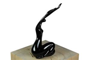 Skulptur Elegant posiert Schwarz - Kunststein - Kunststoff - 14 x 33 x 11 cm