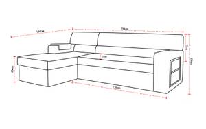 Ecksofa RIC Schwarz - Weiß - Ecke davorstehend links