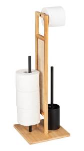 Toilettenpapierständer WC-Bürste 3in1 Braun - Bambus - 25 x 73 x 25 cm