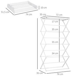 Wäscheständer 850-141 Weiß - Metall - 35 x 144 x 74 cm