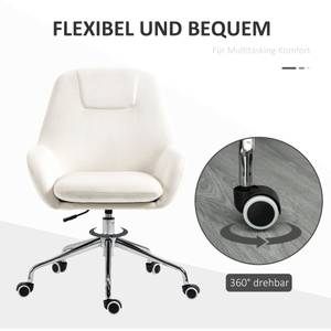 Bürostuhl mit Rollen 921-604V00CW Weiß - Textil - 66 x 97 x 65 cm