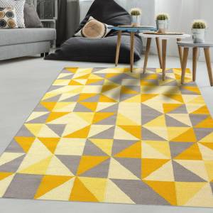 Tapis kilim SCANDIN Jaune - 140 x 190 cm