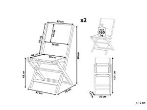 Chaise de jardin CESANA Gris - Chêne foncé