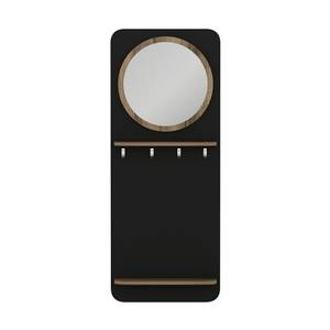 Portemanteau Helsinge avec miroir Noir - Bois manufacturé - 60 x 150 x 15 cm