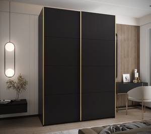 Armoire Lux 1 Noir - Doré - Largeur : 170 cm