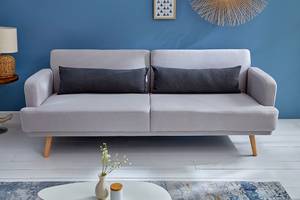 3er Sofa STUDIO Braun - Grau - Textil - Holzart/Dekor - 200 x 82 x 75 cm