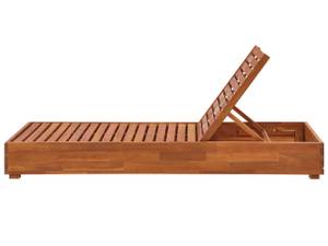 Gartenliege FANANO Braun - Weiß - Massivholz - 63 x 23 x 190 cm