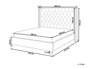 Lit double LUBBON Gris - Argenté - 209 x 142 x 215 cm