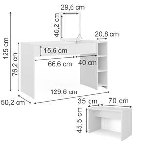 Schminktisch Kira 40788 Weiß