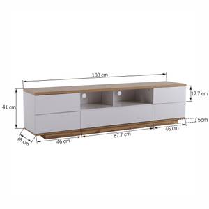 TV-Schrank M1802 Weiß - Holzwerkstoff - 46 x 38 x 180 cm