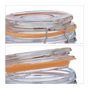 Aufbewahrungsgläser 3er Set Orange - Glas - Metall - Kunststoff - 14 x 26 x 10 cm