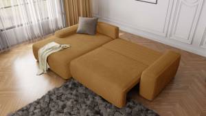 Ecksofa Luna mit Schlaffunktion, Cord Honig - Ecke davorstehend links