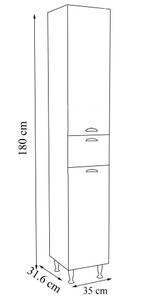 Hochschrank Casalo Weiß - Holzwerkstoff - 35 x 180 x 32 cm