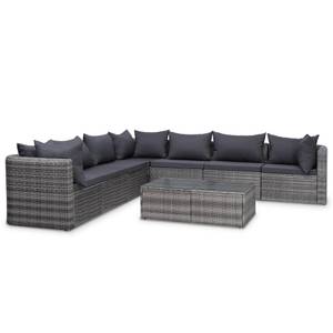 Garten-Sofa-Set (10-teilig)  3009702-1 Grau - Metall - Polyrattan - 72 x 63 x 72 cm