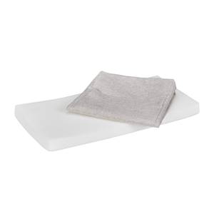 Banc blanc avec deux paniers Gris - Blanc - Bois manufacturé - Matière plastique - Textile - 72 x 44 x 35 cm