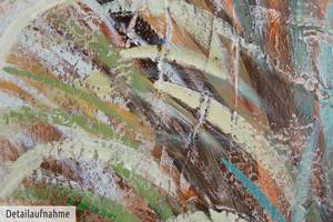 Tableau peint Artère de la nature Marron - Bois massif - Textile - 100 x 75 x 4 cm