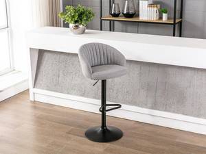 Tabouret de bar DORALIZ Lot de 2 Gris - Textile - 52 x 105 x 54 cm