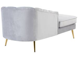 Chaiselongue ALLIER Gold - Grau - Hellgrau - Armlehne davorstehend links - Ecke davorstehend rechts