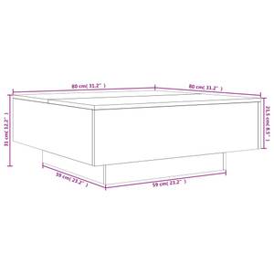 Couchtisch 3008686-2 Hellgrau - 80 x 80 cm