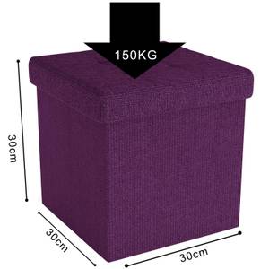 Sitzhocker Sitzwürfel Fußhocker Hocker Violett - Textil - 30 x 30 x 30 cm