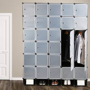 Armoire cubes modulables XXL Noir - Argenté - Translucide