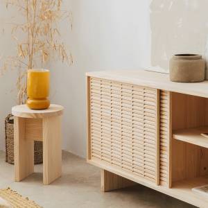 Hocker Calpe Massivholz - Holzart/Dekor - 30 x 42 x 30 cm