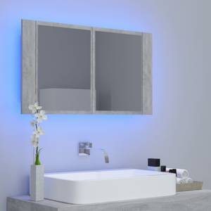 LED Spiegelschrank 3008765 Grau - Holzwerkstoff - Kunststoff - 80 x 45 x 12 cm