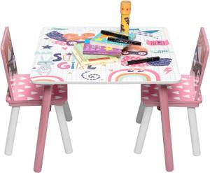 Kindertisch-Set Shirley Pink - Holzwerkstoff - Massivholz - 60 x 44 x 60 cm