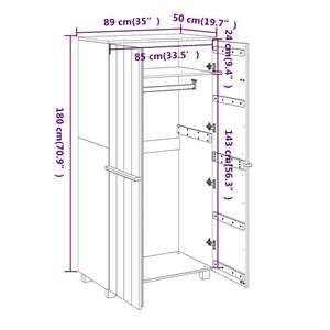 Kleiderschrank 3015248 Grau - Steingrau